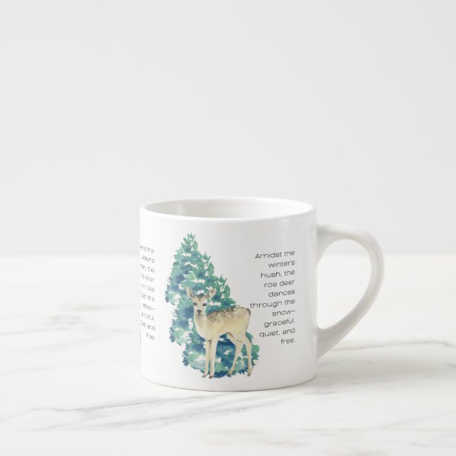 Winter Deer in the Snow – Wildlife Art Home Decor Espressomugg (Höger)