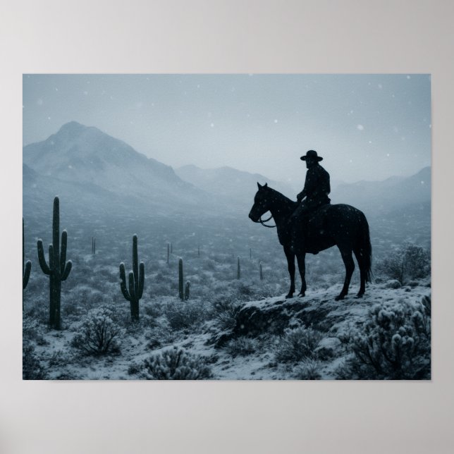 Winter Desert Print - Rare Snowy Western Landscape Poster (Framsidan)