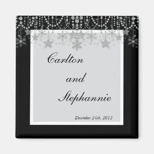 Winter Diamond Bröllop Magnet Favor