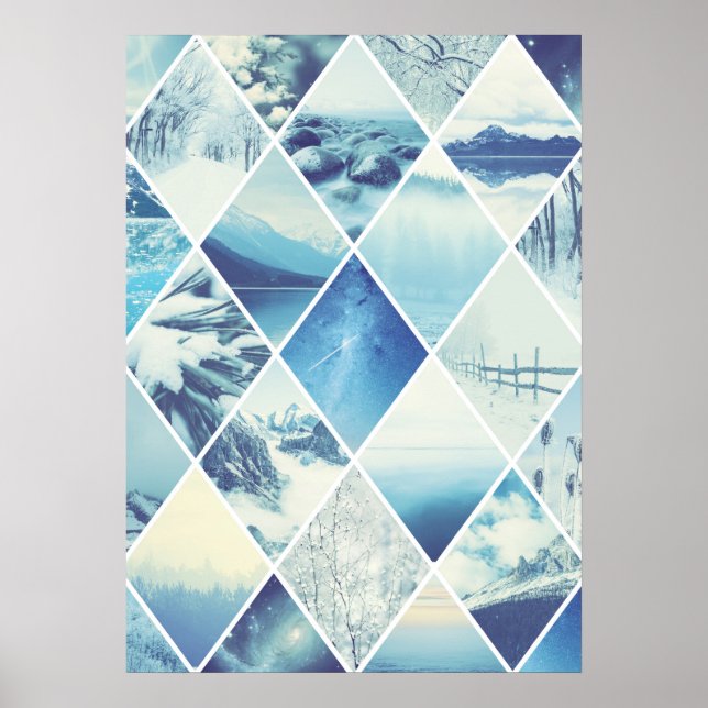 Winter Diamond Mönster Poster (Framsidan)