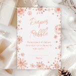 Winter Diaper Raffle ro Guld Tilläggskort<br><div class="desc">Den här eleganten och det glamorösa,  bländbara raffelkortet har vattenfärgen ro guld faux glitter snöflingor och gnistor på vit bakgrund. Texten kombinerar handskript och modernt sans serif typsnitt för ett klassligt och sofistikerat utseende. Det här är perfekt för en vinter- eller julbabydusch. Grafik efter www.etsy.com/uk/shop/SunflowerDayLove</div>