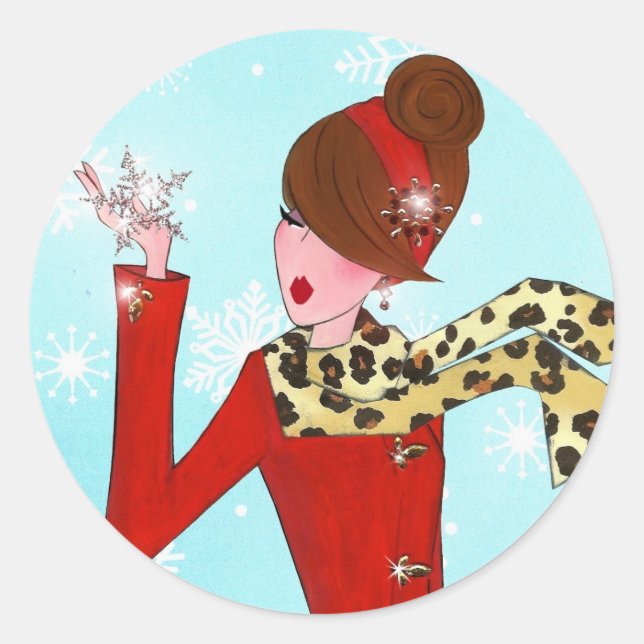 ’Winter DIVA’ Runt Klistermärke (Framsida)