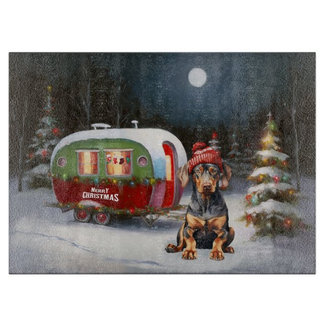 Winter Doberman Caravan jul Äventyr (Framsidan)