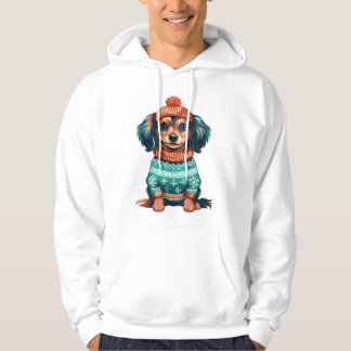 Winter Doggie Sweater Vibes Hoodie