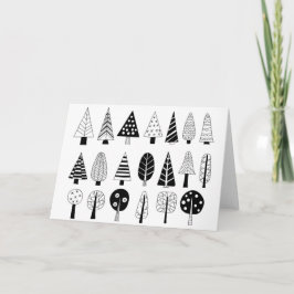 Winter doodle träd helgkort