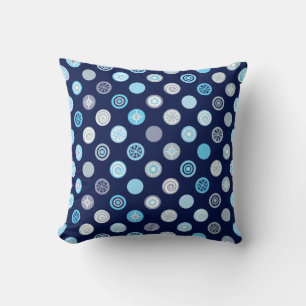 Winter Dots Blue Mönster Pillow Kudde