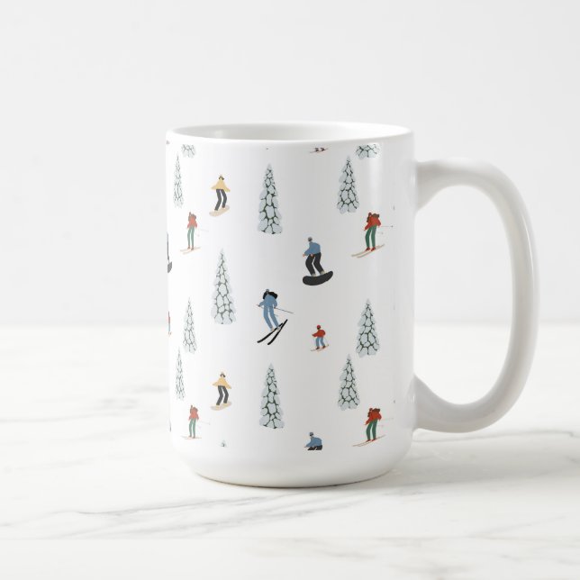 Winter Downhill Mönster Kaffemugg (Höger)