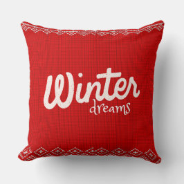 Winter Dreams Knitted Pattern – Cozy Red Holiday D Kudde