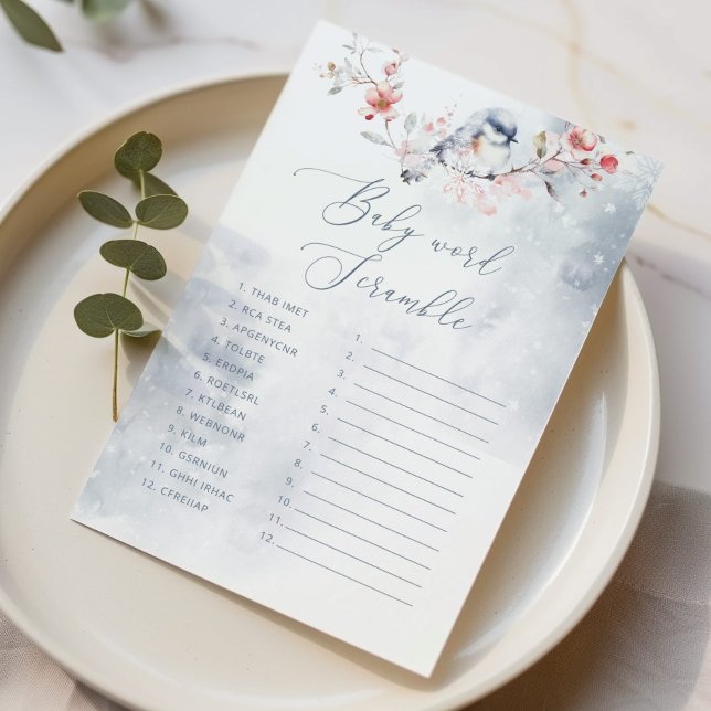 Winter Dusty Blue Baby Ord Scramble-spel (Skapare uppladdad)