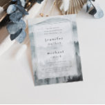 Winter Dusty Blue Mountain Minimalist Bröllop Inbjudningar<br><div class="desc">Meddelande om minsta bröllopsinbjudan till Winter Dusty Blue Mountain om du behöver justera</div>