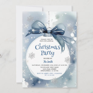 Winter Dusty Blue Ornament Helgdag jul Party Inbjudningar