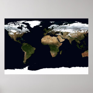 Winter Earth Geographiphique World Atlas Karta Poster