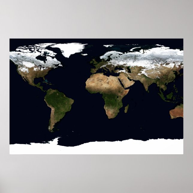 Winter Earth Geographiphique World Atlas Karta Poster (Framsidan)