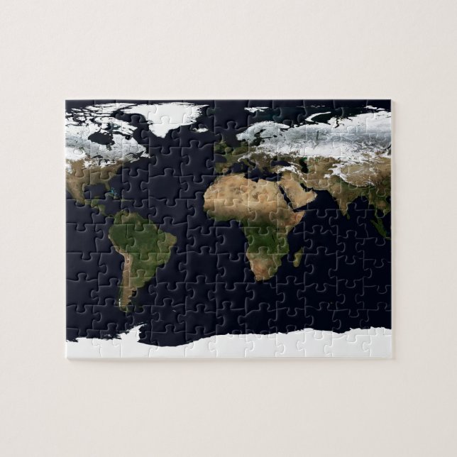 Winter Earth Geographiphique World Atlas Karta Pussel (Horisontell)