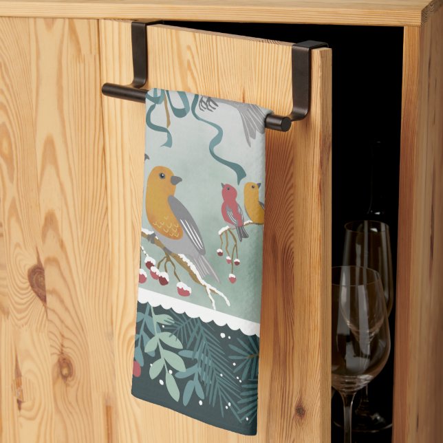 Winter Earth Grönt Sång Kitchen Towels Kökshandduk (Thirds Fold)