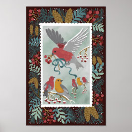 Winter Earth Sång Crimson Red Poster