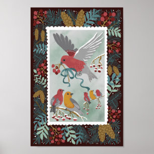 Winter Earth Sång Crimson Red Poster