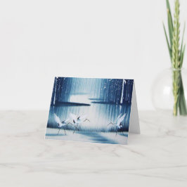 Winter Egrets Tackkort Card