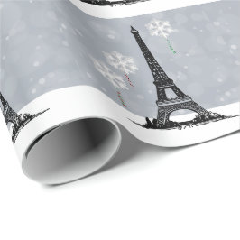 Winter Eiffel Torn, Snowflake Balloons jul Presentpapper