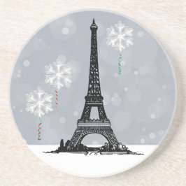 Winter Eiffel Torn, Snowflake Balloons jul Underlägg