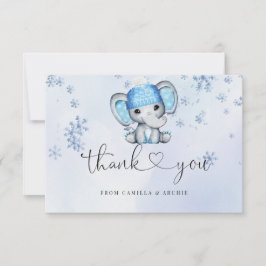 Winter Elephant Baby Shower Tack Kort