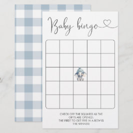 Winter Elephant Boy Baby Bingo Game