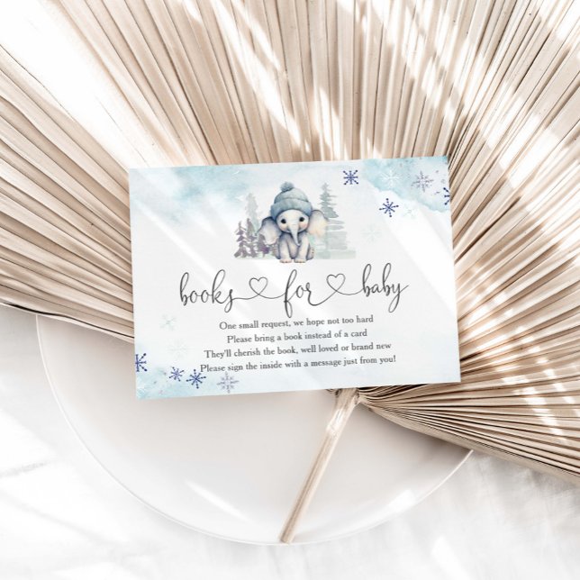 Winter Elephant Boy Shower Bokar för Baby Tilläggskort (Skapare uppladdad)