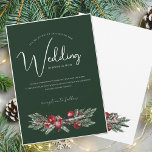Winter Emerald Grönt Den kommande jul Bröllop Inbjudningar<br><div class="desc">Vinter Emerald Grönt - Elegant Foliage in Rustic Evergreen Hues. Bär säsongens fantasi med vår moderna julbröllopsinbjudan, som är förankrad i riken och den festliga färgen av rött och grönt. Den här inbjudan till elegant innehåller ömtåliga bladaccenter som framkallar skönheten hos vintergröna karm. Med en perfekt som blandar modern stil...</div>