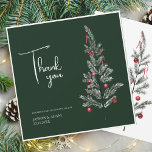 Winter Emerald Grönt Den kommande jul Bröllop Tack Kort<br><div class="desc">Winter Emerald Grönt Bröllop tackkort för julafton - Elegant Foliage i Rustic Evergreen Hues. Bär säsongens fantasi med vårt traditionella julkort bröllop, som du lägger till i rik och festliga färg av rött och grönt. Den här eleganten är ett tack för att du har ett kort med ömtåliga bladaccenter som...</div>