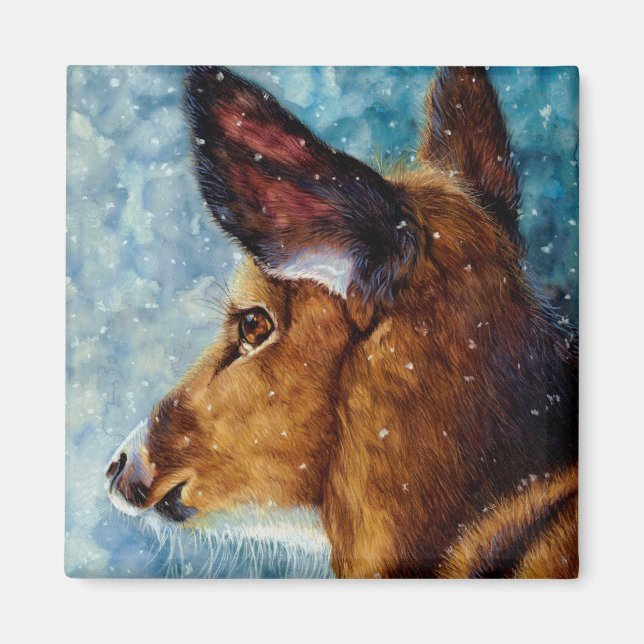 Winter Enchantment - Hjort Magnet (Framsidan)