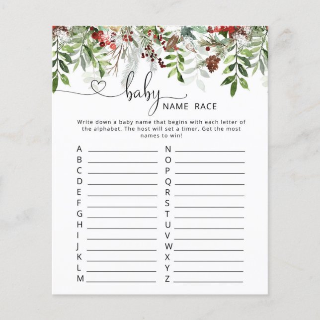 Winter evegreen baby namn tävling (Framsida)