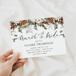 Winter Evergreen Brunch med Bride Shower Inbjudningar