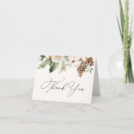 Winter Evergreen Greenery Tackkort Card Anteckningskort