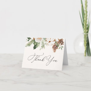 Winter Evergreen Greenery Tackkort Card Anteckningskort