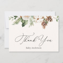 Winter Evergreen Greenery Tackkort Card Anteckningskort