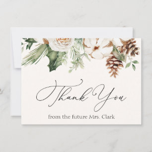Winter Evergreen Greenery Tackkort Card Anteckningskort