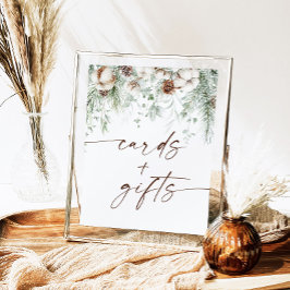 Winter Evergreen Helgdagskort- och presenttecken Poster