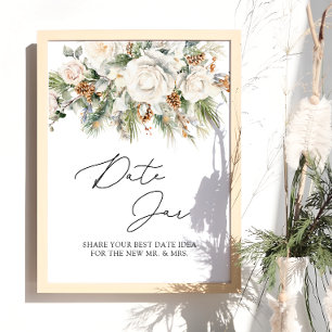 Winter Evergreen och Blommigt Burk Möhippa-spel Poster
