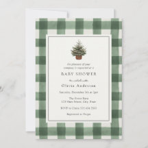 Winter Evergreen Träd Grönt Play Baby Shower
