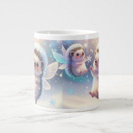 Winter Fairy Hedgehogs Mug – Cute Snowflake  Jumbo Mugg