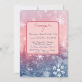 Winter Fairy Tale Invitation, Romantic Snowflake  Inbjudningar