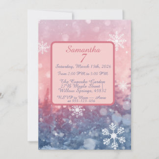 Winter Fairy Tale Invitation, Romantic Snowflake  Inbjudningar