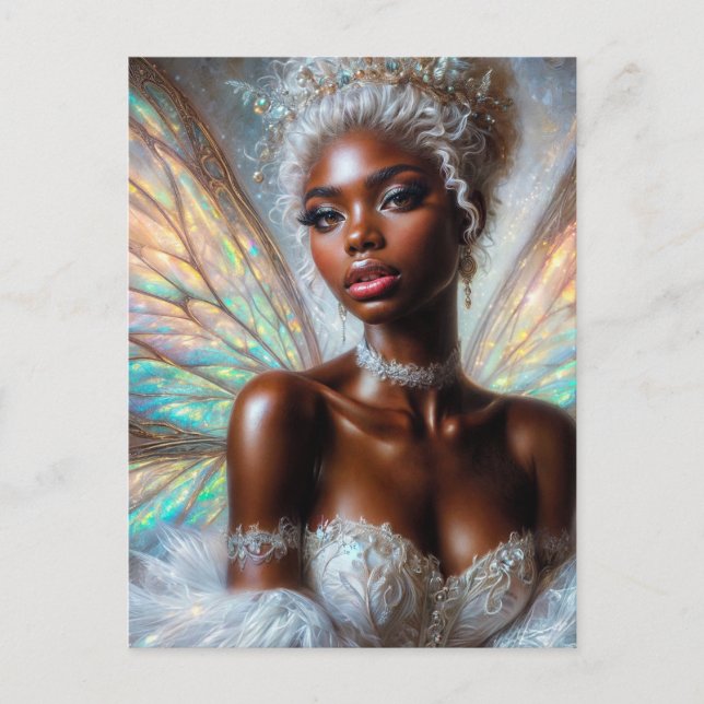Winter Fairy With Dark Skin Vykort (Framsida)