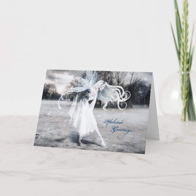 Winter Fairy Yule Helgkort (Framsida)