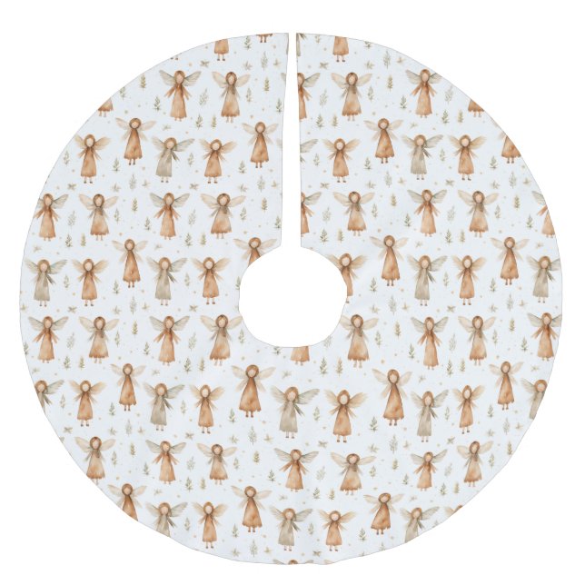 Winter Fairytale Neutralt Färg Träd Skirt Julgransmatta Borstad Polyester (Framsidan)