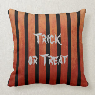 Winter Fall Black och Orange Rand Kudde