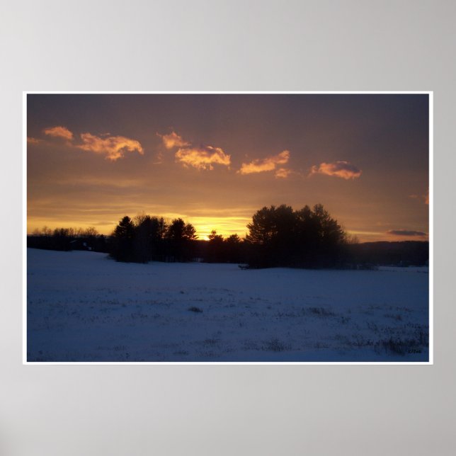 Winter Fält Sunset Poster (Framsidan)