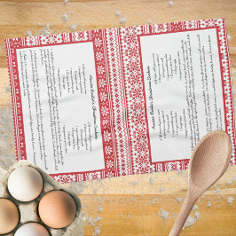 Winter-familjerecept för Red White Rand Kökshandduk
