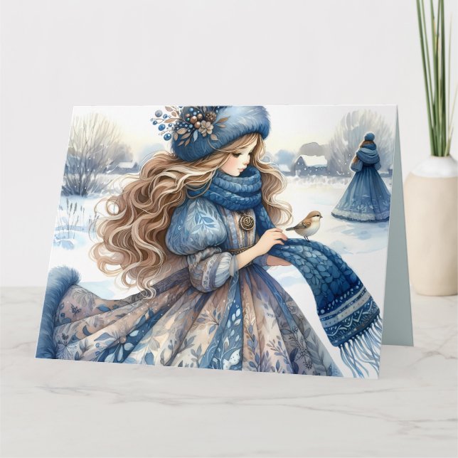 Winter Fantasy Princess in a Snowy Fairytale Lands Kort (Framsida)