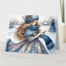 Winter Fantasy Princess in a Snowy Fairytale Lands Kort